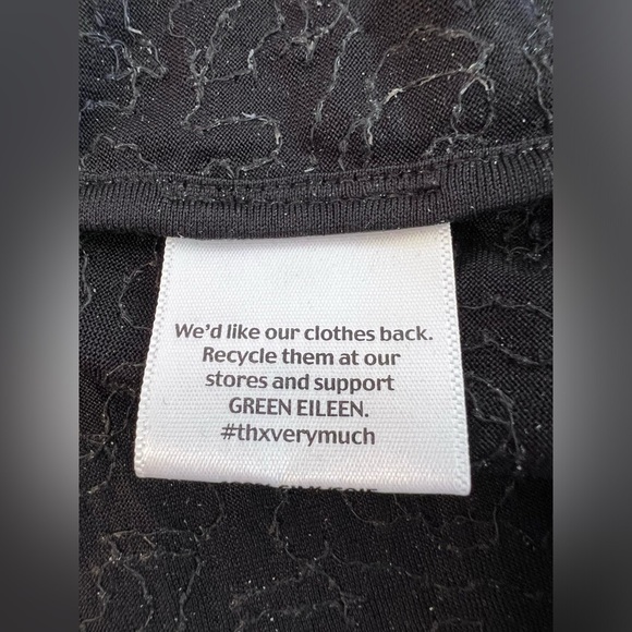 Eileen Fisher Black Silk Stretch Sequin Asymmetrical Tank w/Side Slit Sz PP - Picture 10 of 13